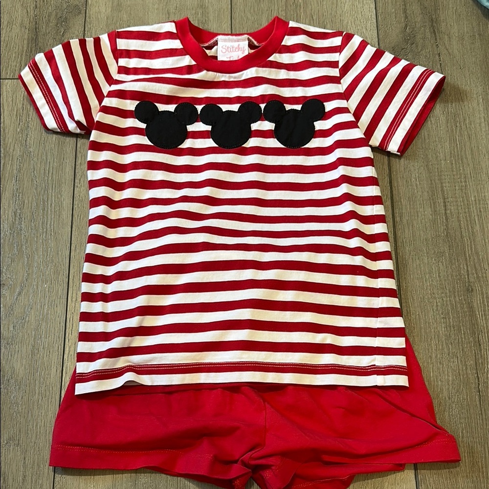 Kids Red and White Striped Pajama Set